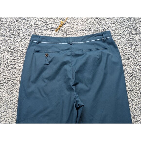 VTG Banana Republic Straight Leg Dress Pants Size 10 Mid Rise Stretch 90s Blue - Picture 4 of 12